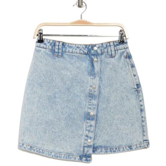 Ena Pelly Ally Asymmetrical Denim Mini Skirt - Picture 1 of 3